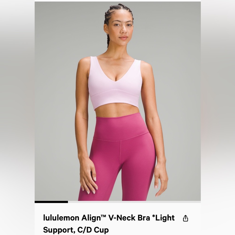 COPY - NWTO lululemon Align V-Neck Bra C/D Size 10 Color VITP